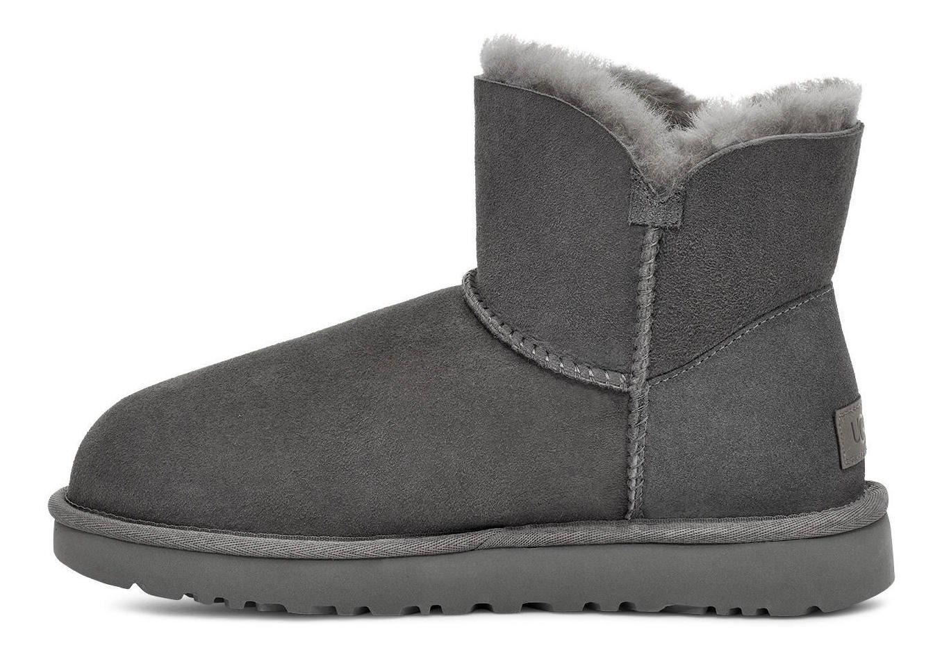 Bota UGG Mujer Mini Bailey Button Ii Gris-2