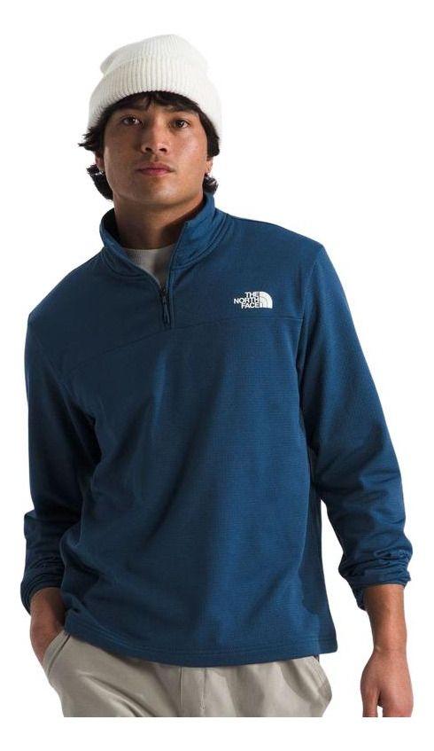 Polar Hombre The North Face Cedar Trail Grid 1/4 Zip Azul-5