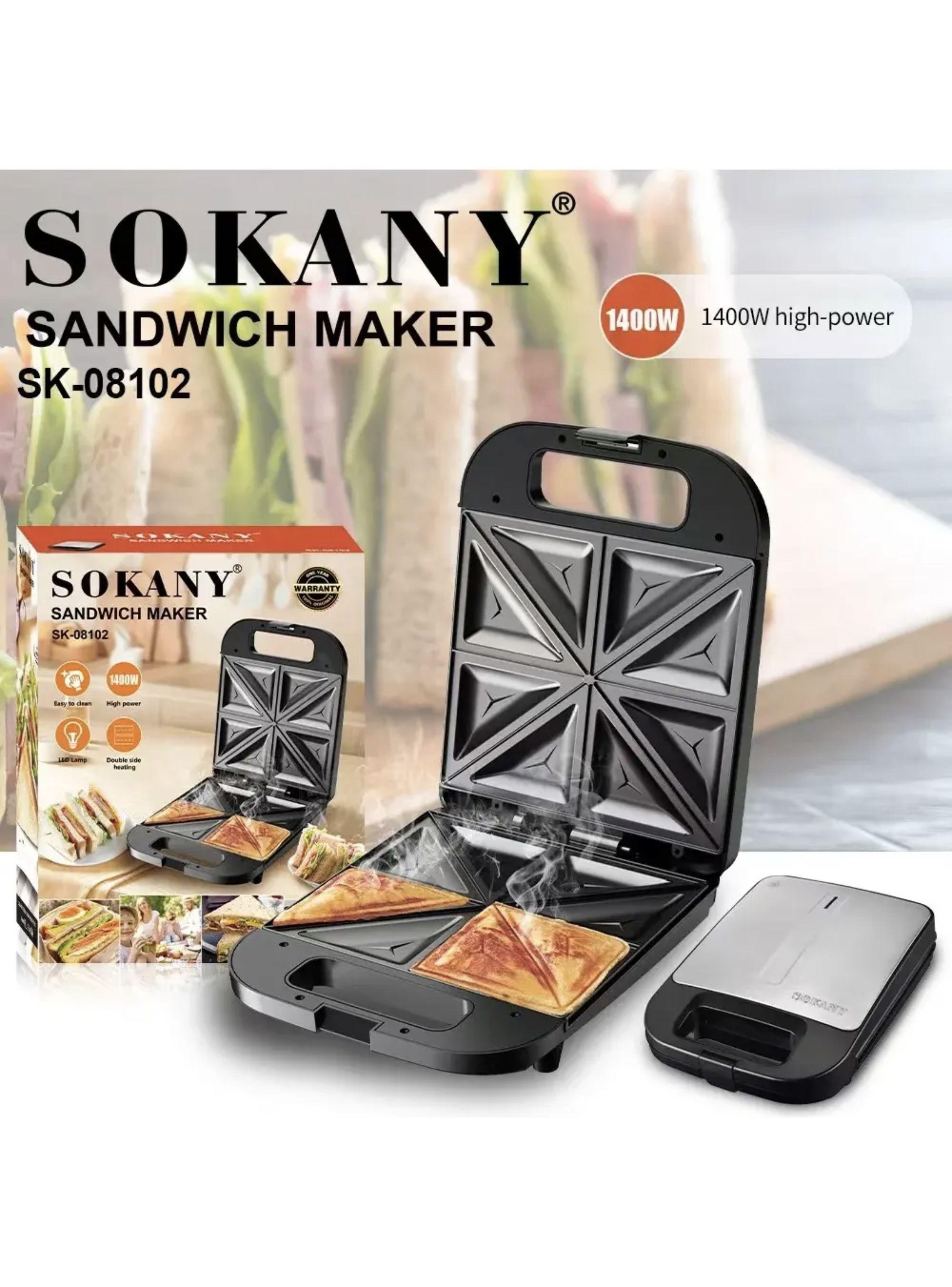 Tostadora y Sandwichera 4 Panes Sokany SK08102-3