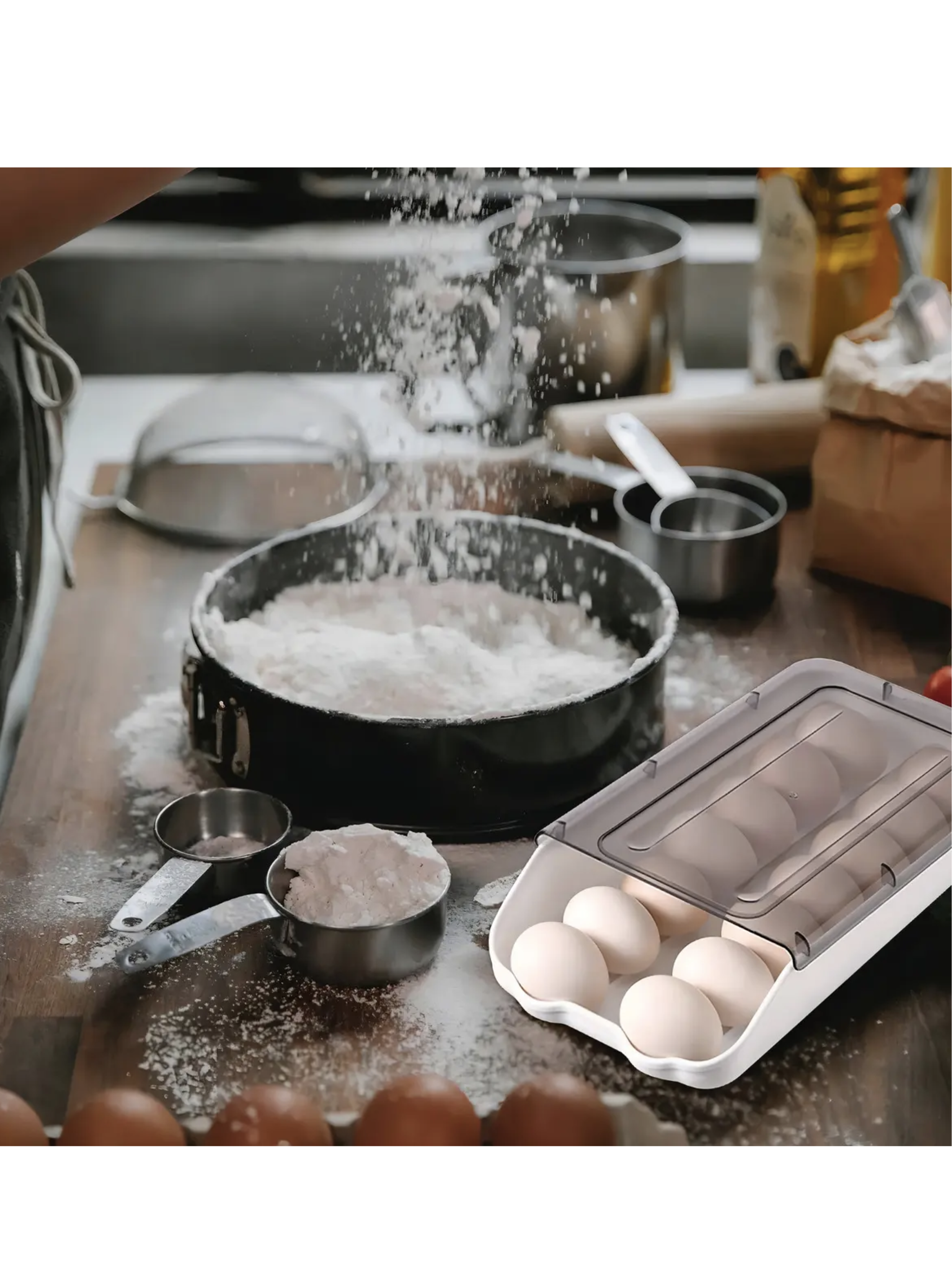 Huevera Plastica Apilable con Tapa 14 Huevos-5