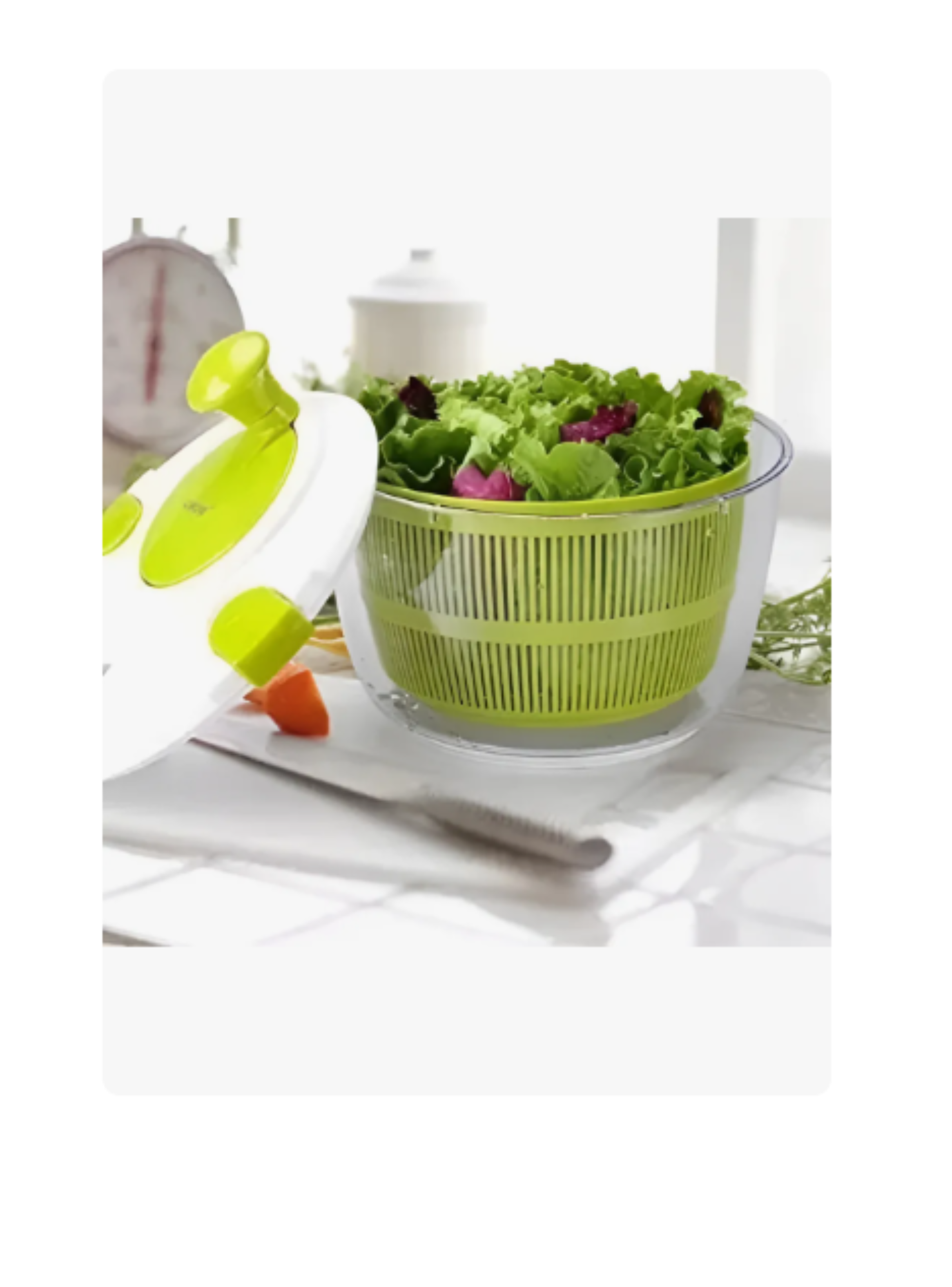 Centrifuga Secador De Lechuga Frutas Salad Spinner Color Verde-3
