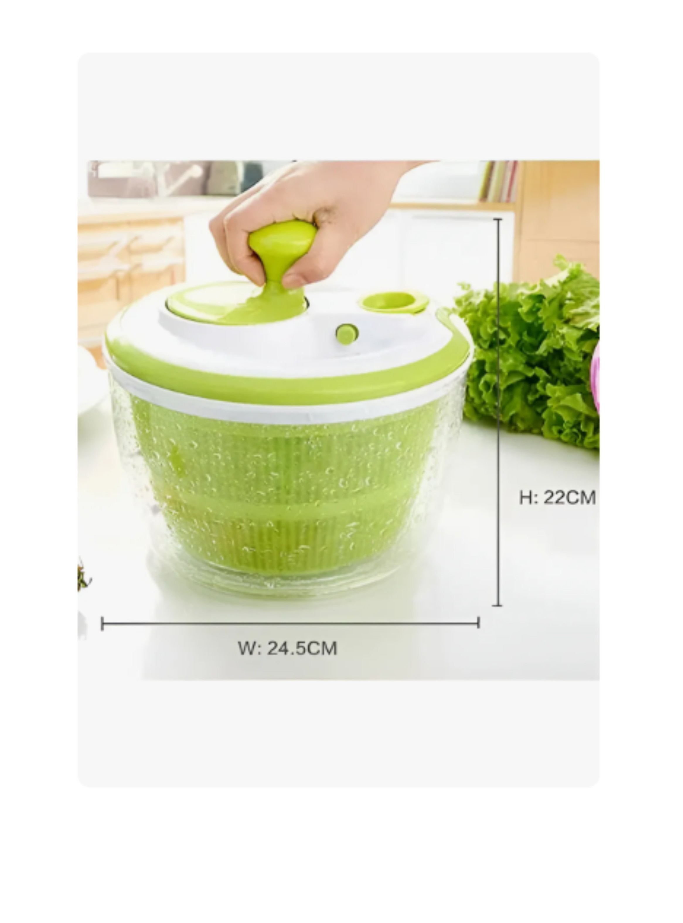 Centrifuga Secador De Lechuga Frutas Salad Spinner Color Verde-4