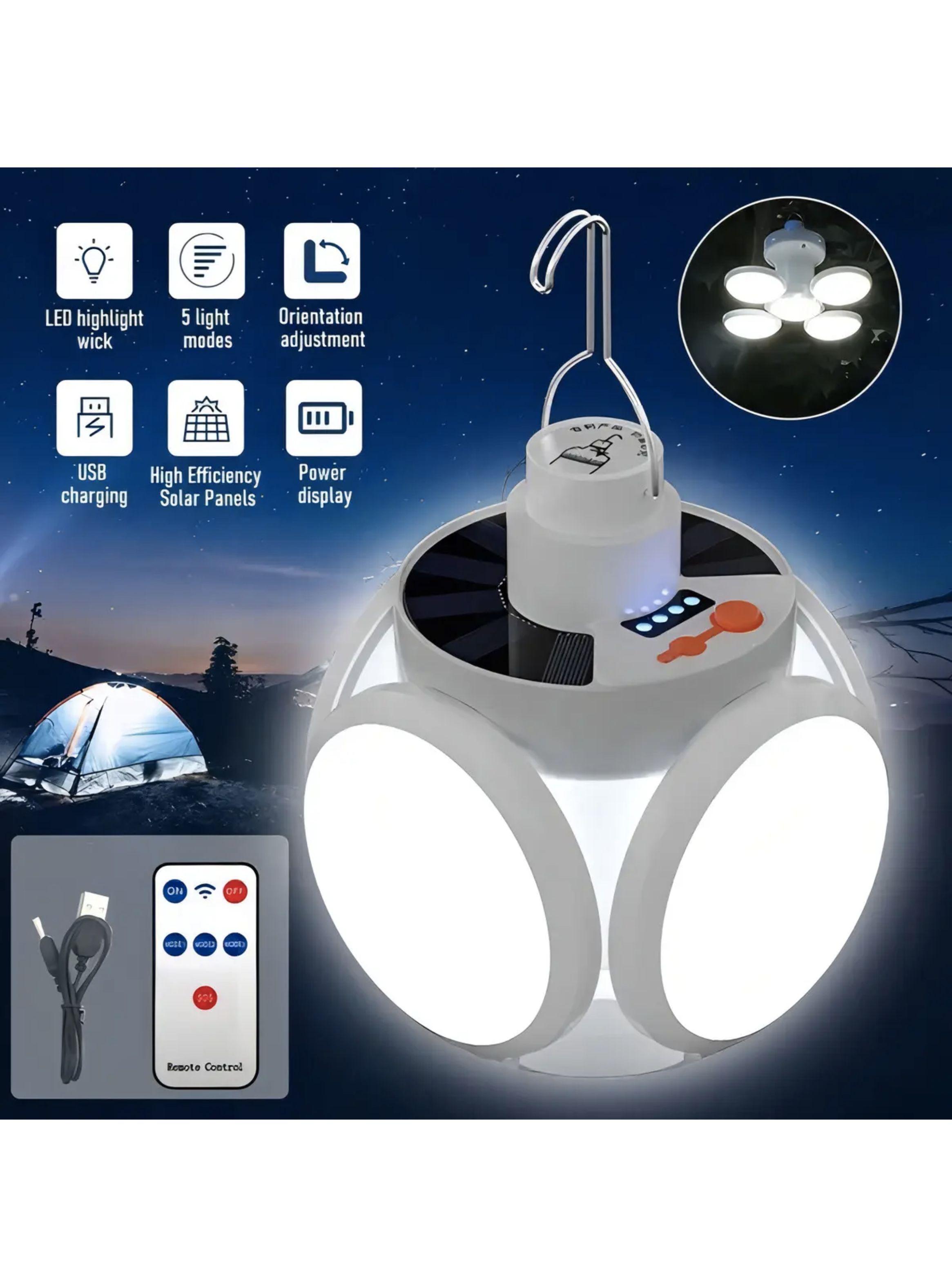 Lampara Solar Recargable Camping Lampara de Emergencia-5