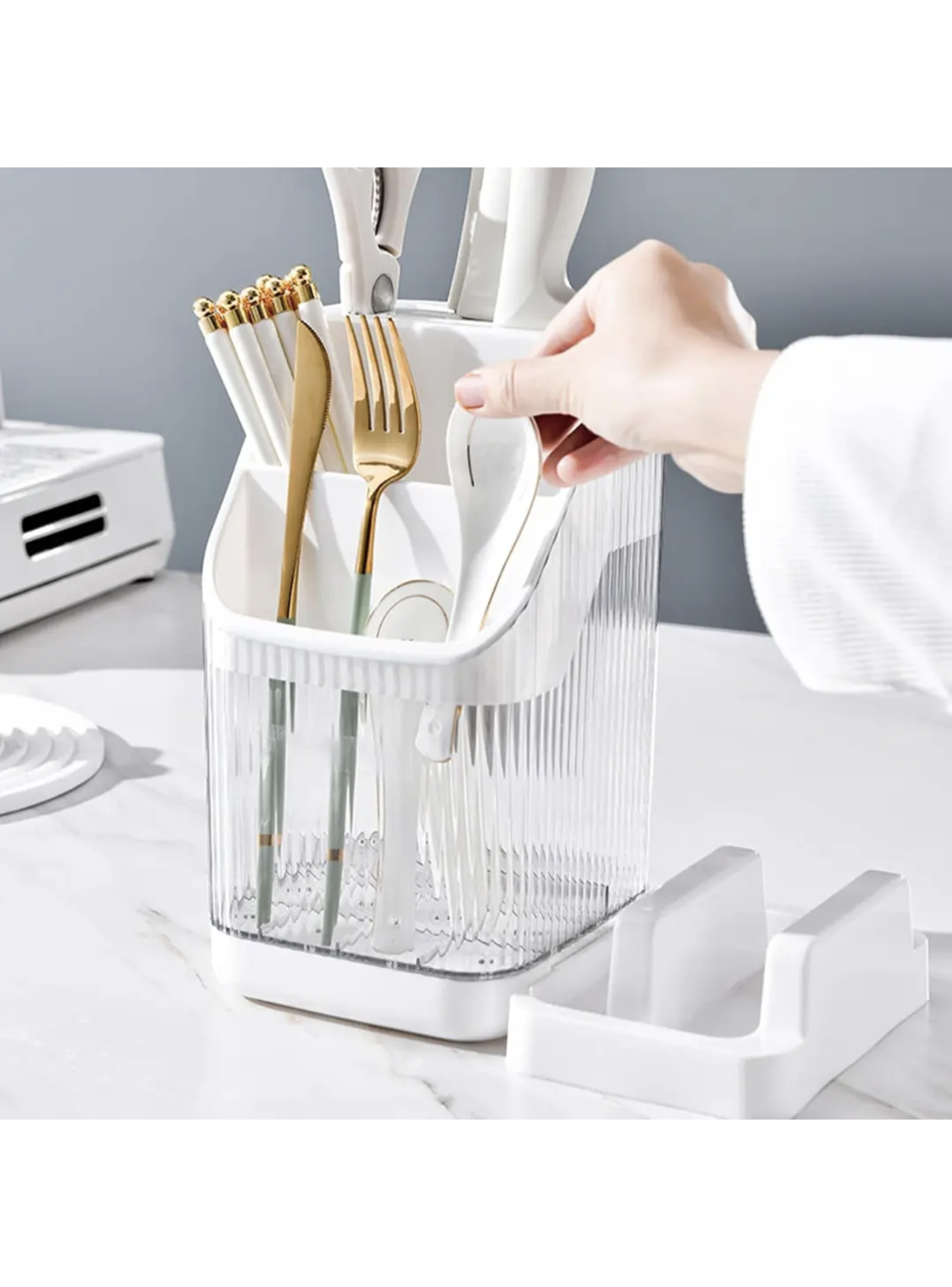Set Organizador De Utensilios Cocina Escurridor De Cubiertos-2