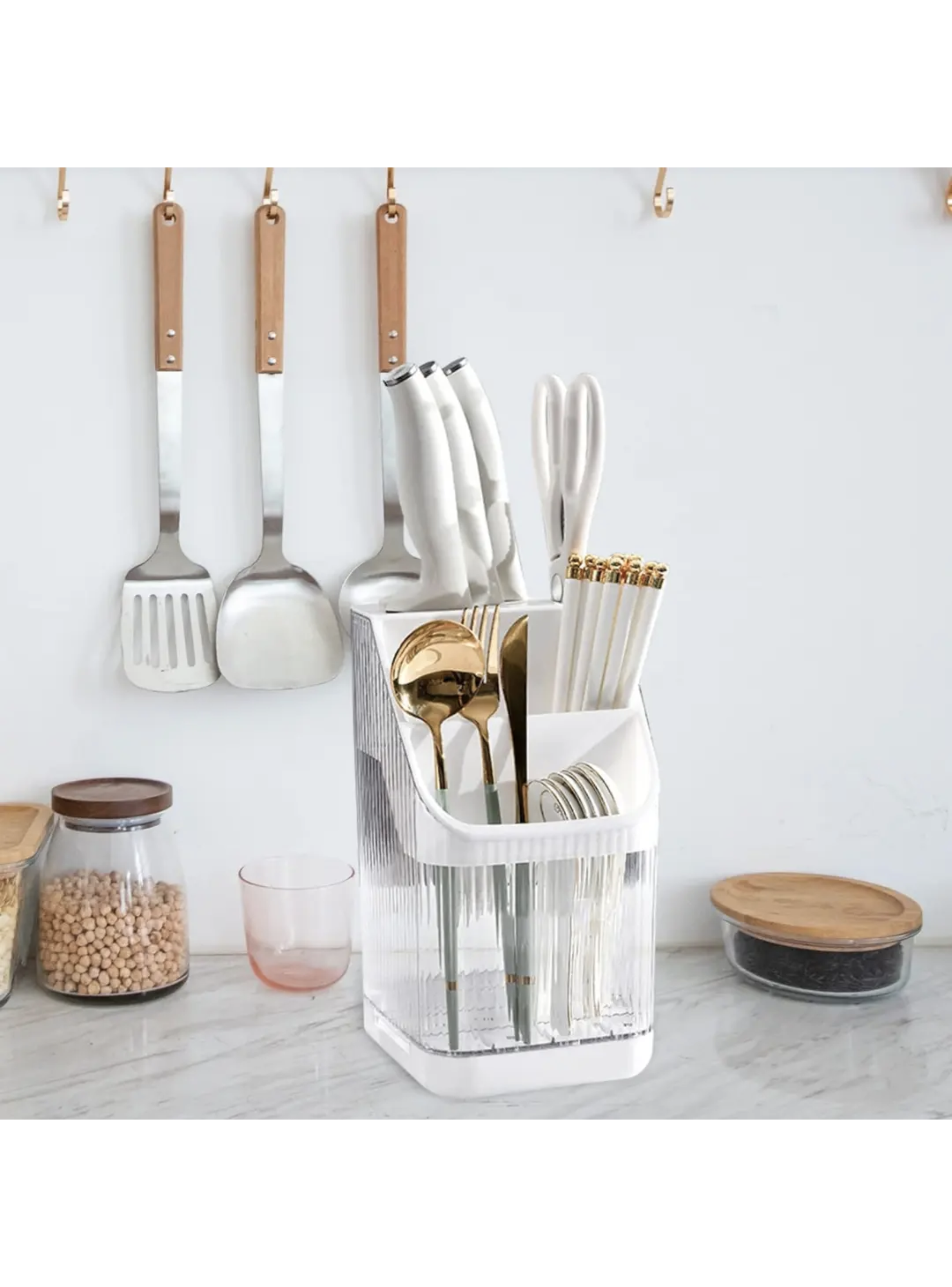 Set Organizador De Utensilios Cocina Escurridor De Cubiertos-3