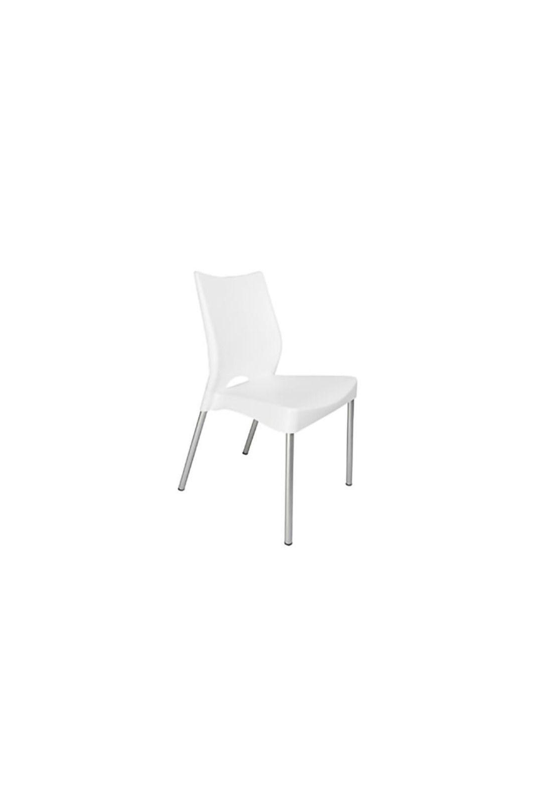 Silla Plástica Blanca con Patas Metálicas y Filtro UV DVP-2