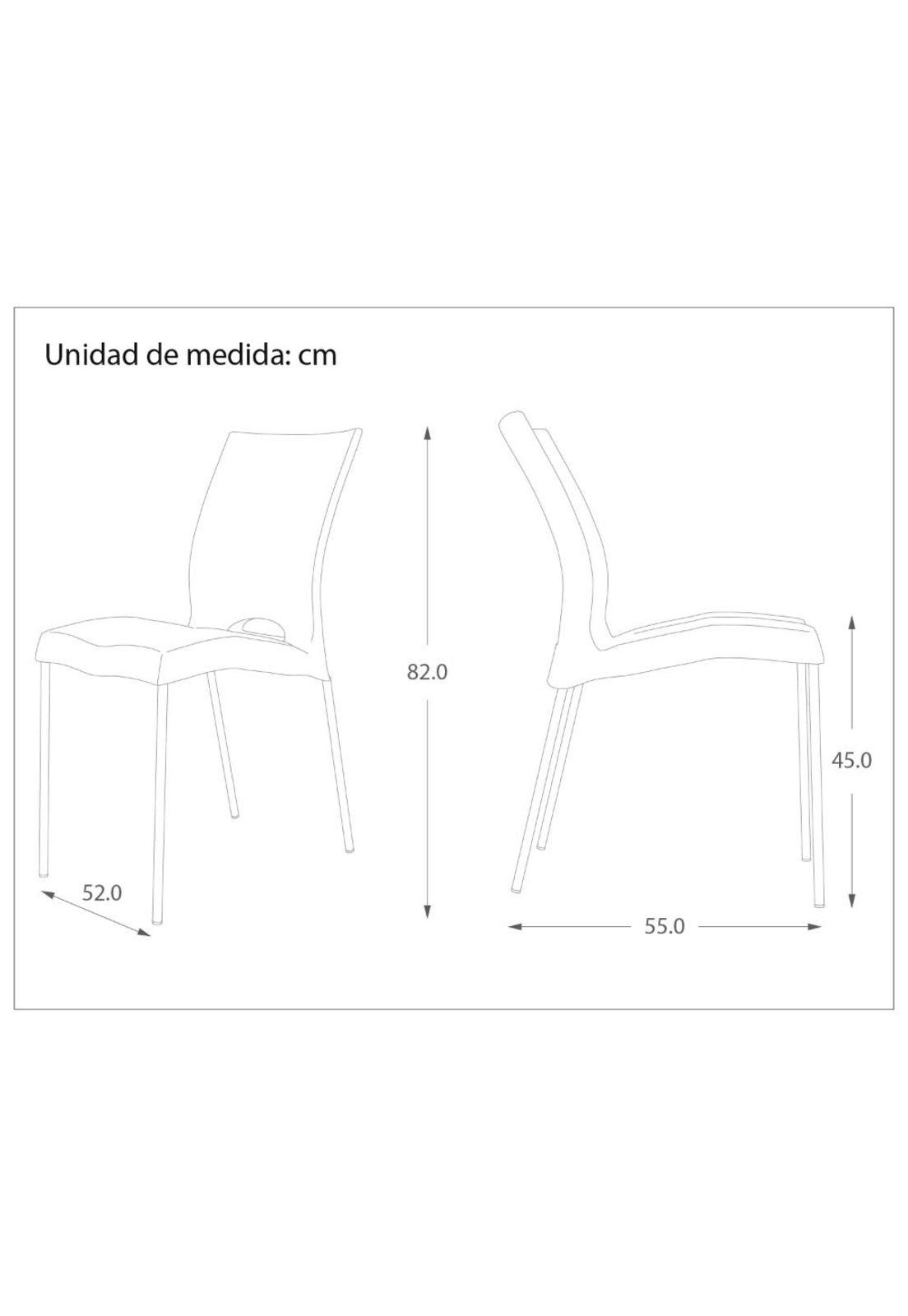 Silla Plástica Blanca con Patas Metálicas y Filtro UV DVP-3