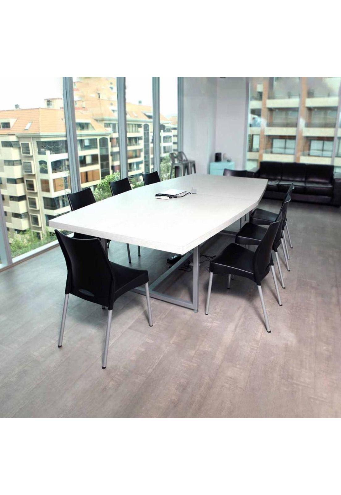 Silla Plástica Blanca con Patas Metálicas y Filtro UV DVP-4