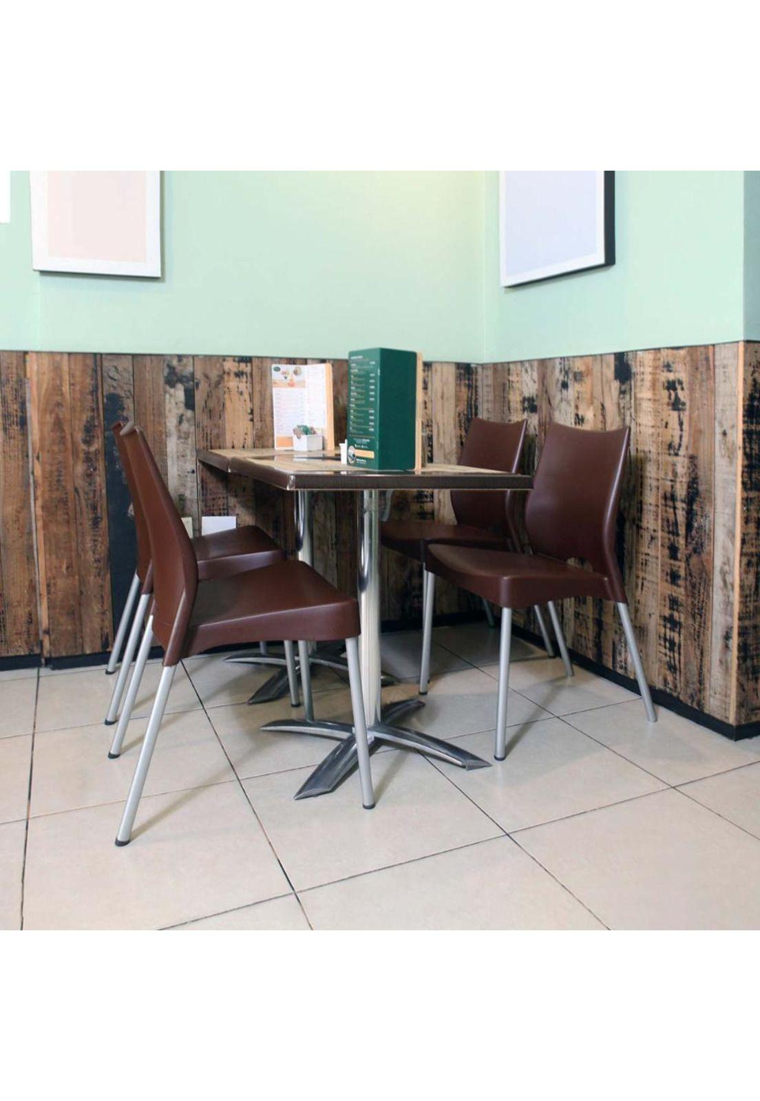 Silla Plástica Blanca con Patas Metálicas y Filtro UV DVP-5