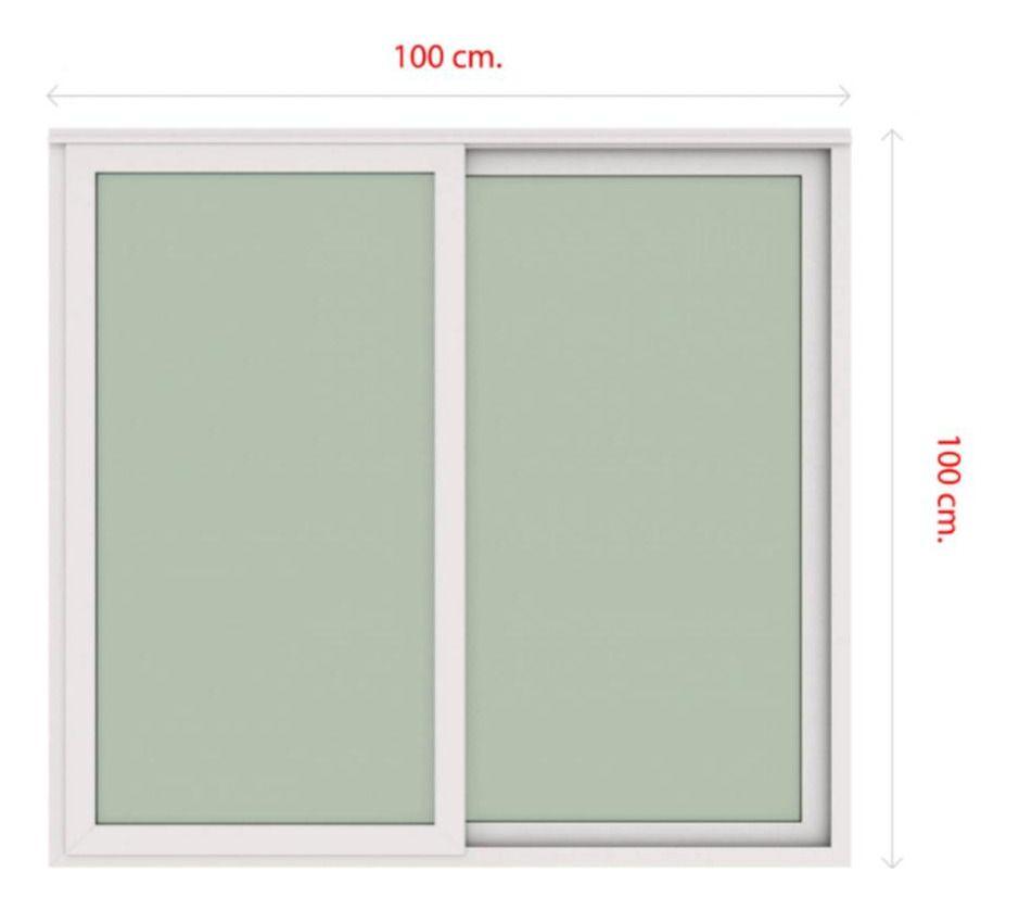 Ventana Termopanel Pvc Corredera Blanca 100x100cm Dvp-2