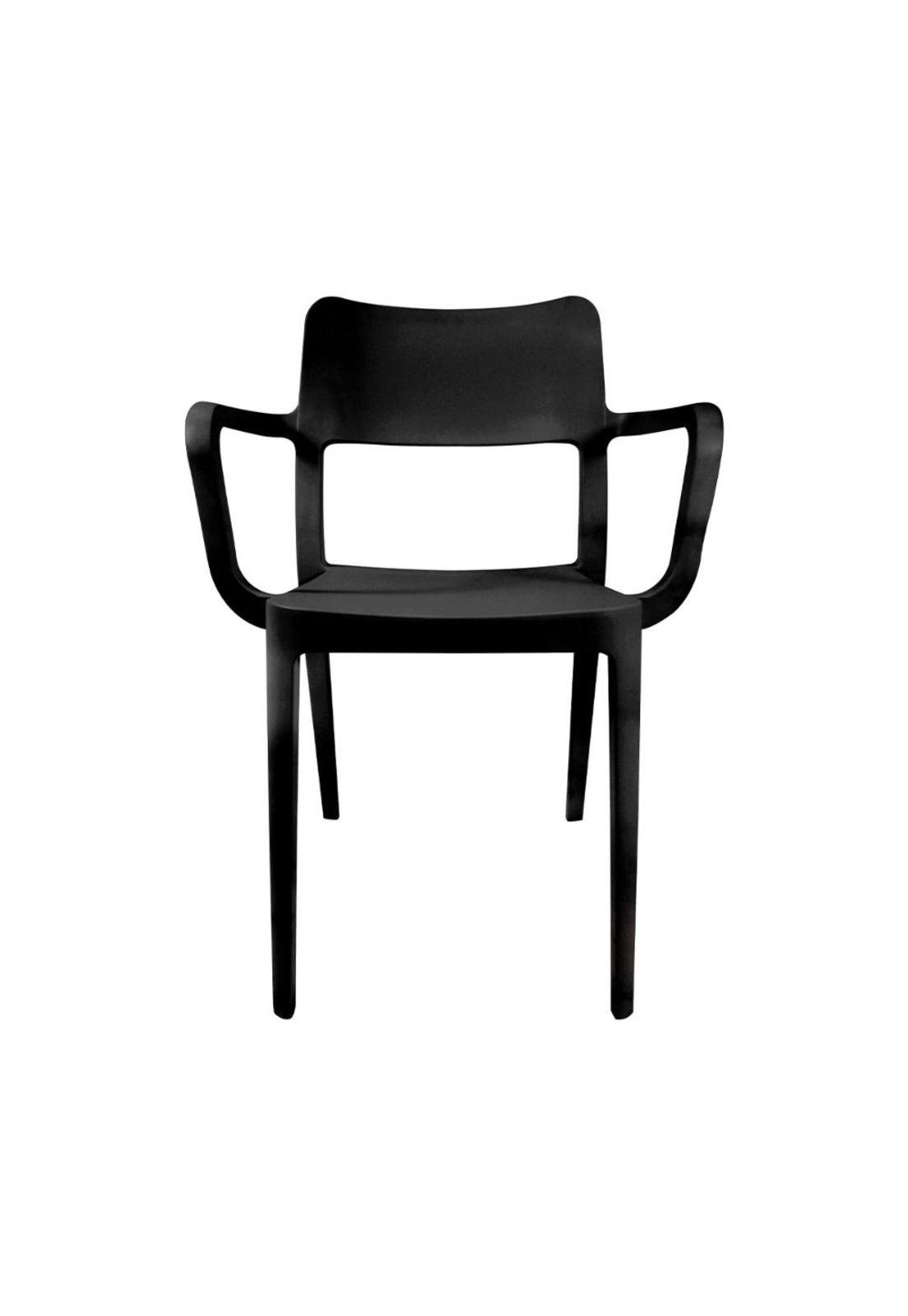 Silla Plástica con Apoya Brazos Minimal Negro DVP-2