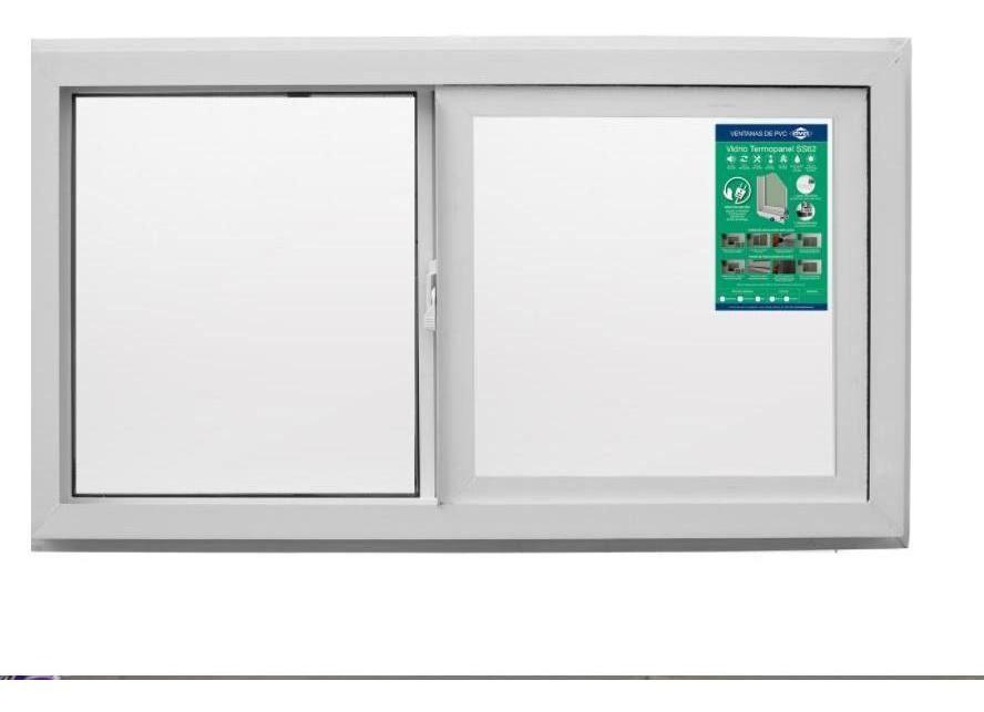 Ventana Termopanel Pvc Corredera Blanca 121x100cm Dvp-0