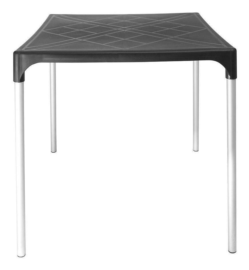 Mesa Plástica Exterior 75x70x70cm Negra Dvp Color Negro-3