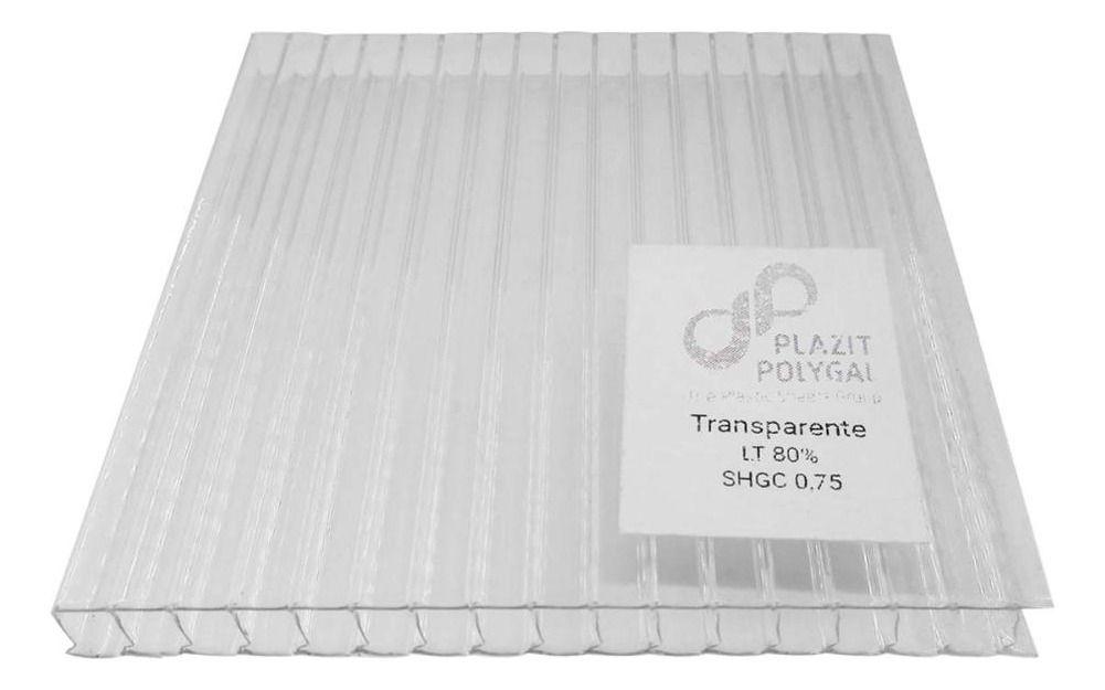 Policarbonato Alveolar 2100x2900x8mm Transparente Dvp-3