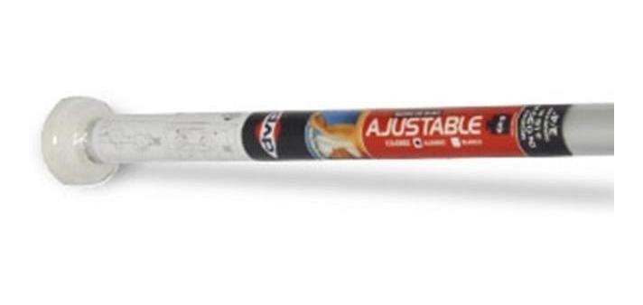 Barra Extensible 1,4mts A 2,5mts Para Baño De Aluminio Dvp Color Blanco-2