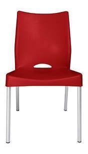 Silla Plástica Roja Con Patas Metálicas Y Filtro Uv Dvp-1