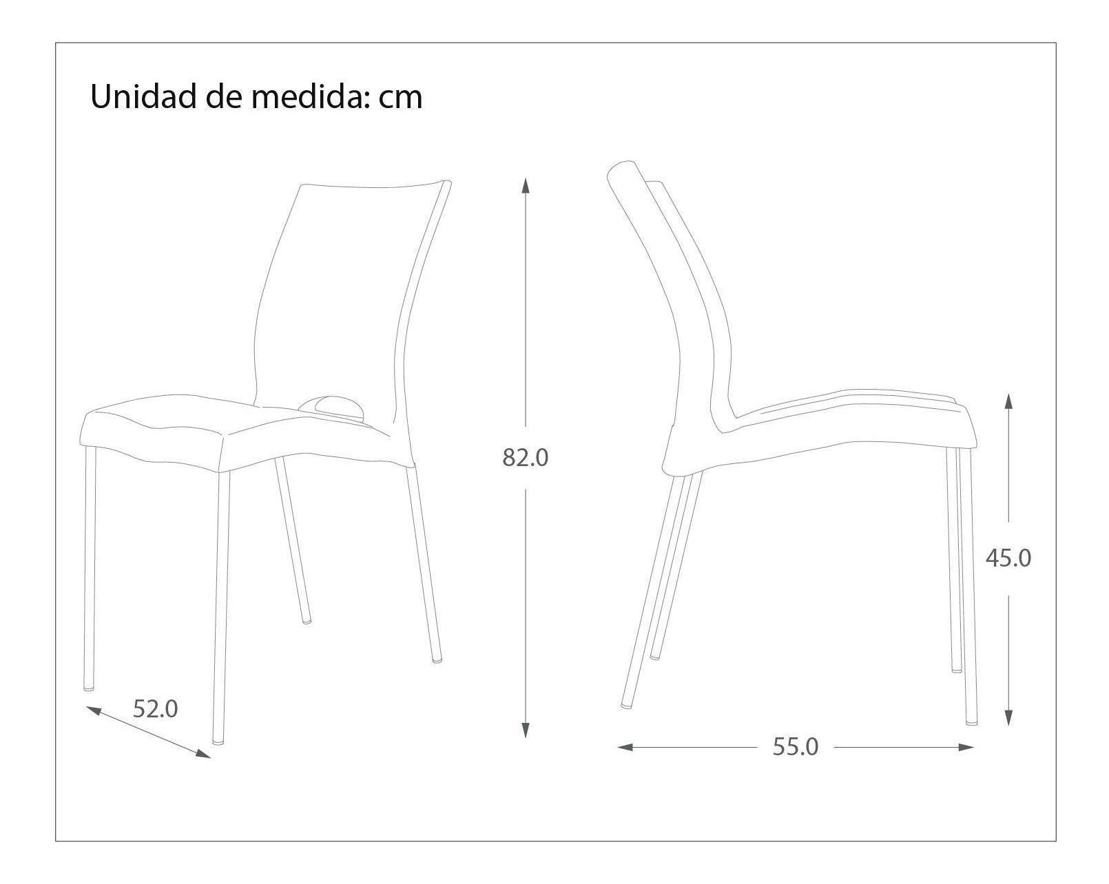 Silla Plástica Roja Con Patas Metálicas Y Filtro Uv Dvp-3