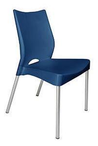 Silla Dvp Silla Plástica Azul Con Patas Metálicas Y Filtro U-2