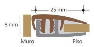 Cubrejunta Terminal Rígido Pro 25x8mm 3mts 10un Nogal Dvp-2