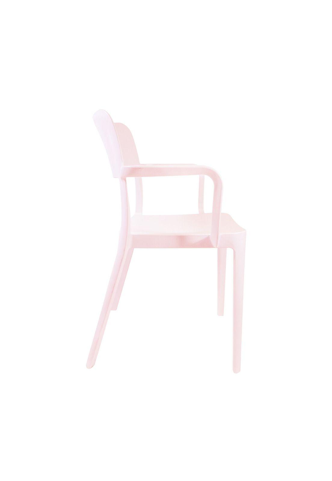 Silla Plástica Con Apoya Brazos Minimal Rosa Dvp-3