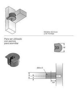 Titus Sistema De Unión Tipo 6 Gris Para Melamina 18mm-2