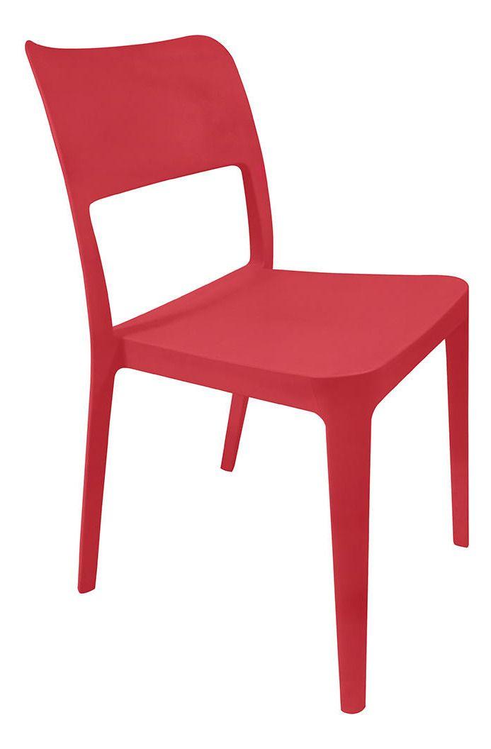 Silla Plástica Minimal Roja Dvp-4