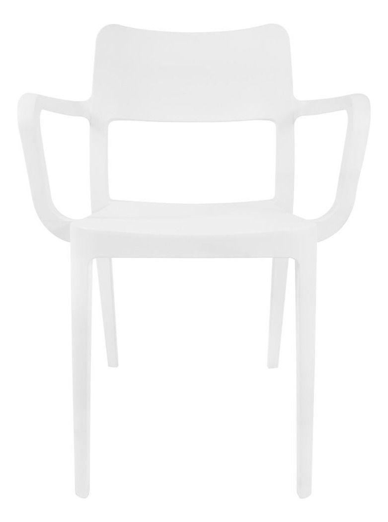 Silla Plástica Con Apoya Brazos Minimal Blanco Dvp-2