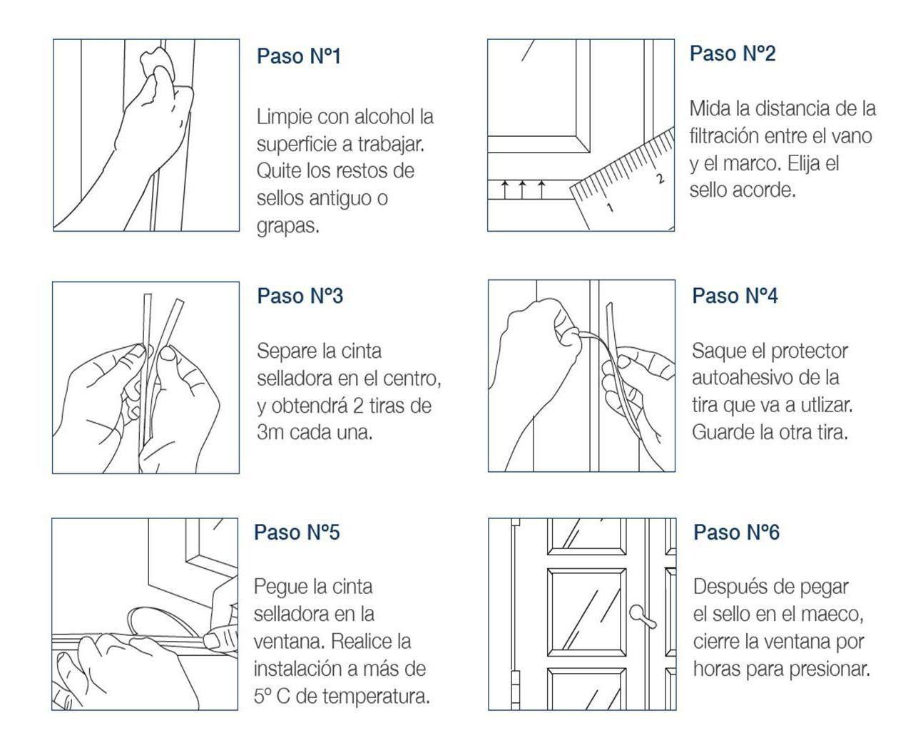 Sello Aislante Adhesivo E Puerta Ventana 6mts Blanco Dvp-2