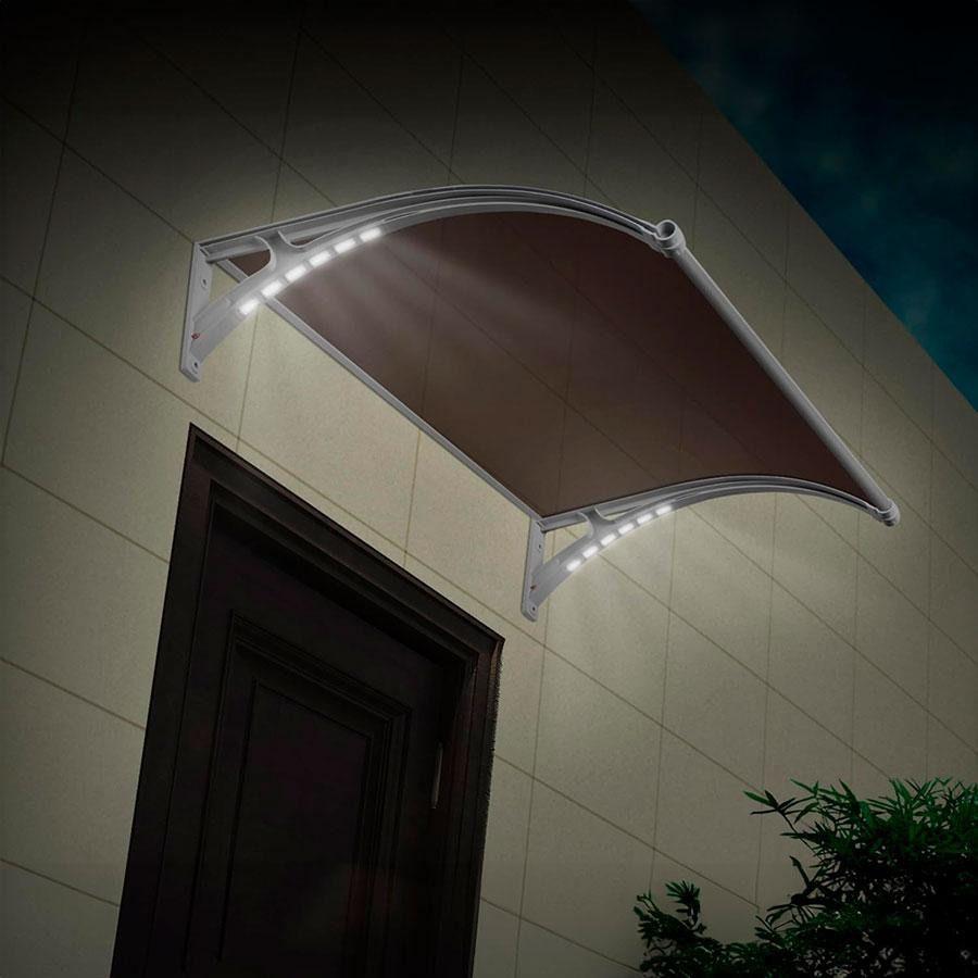 Alero Curvo Transparente 1,0x1,2mts Con Luz Led-2