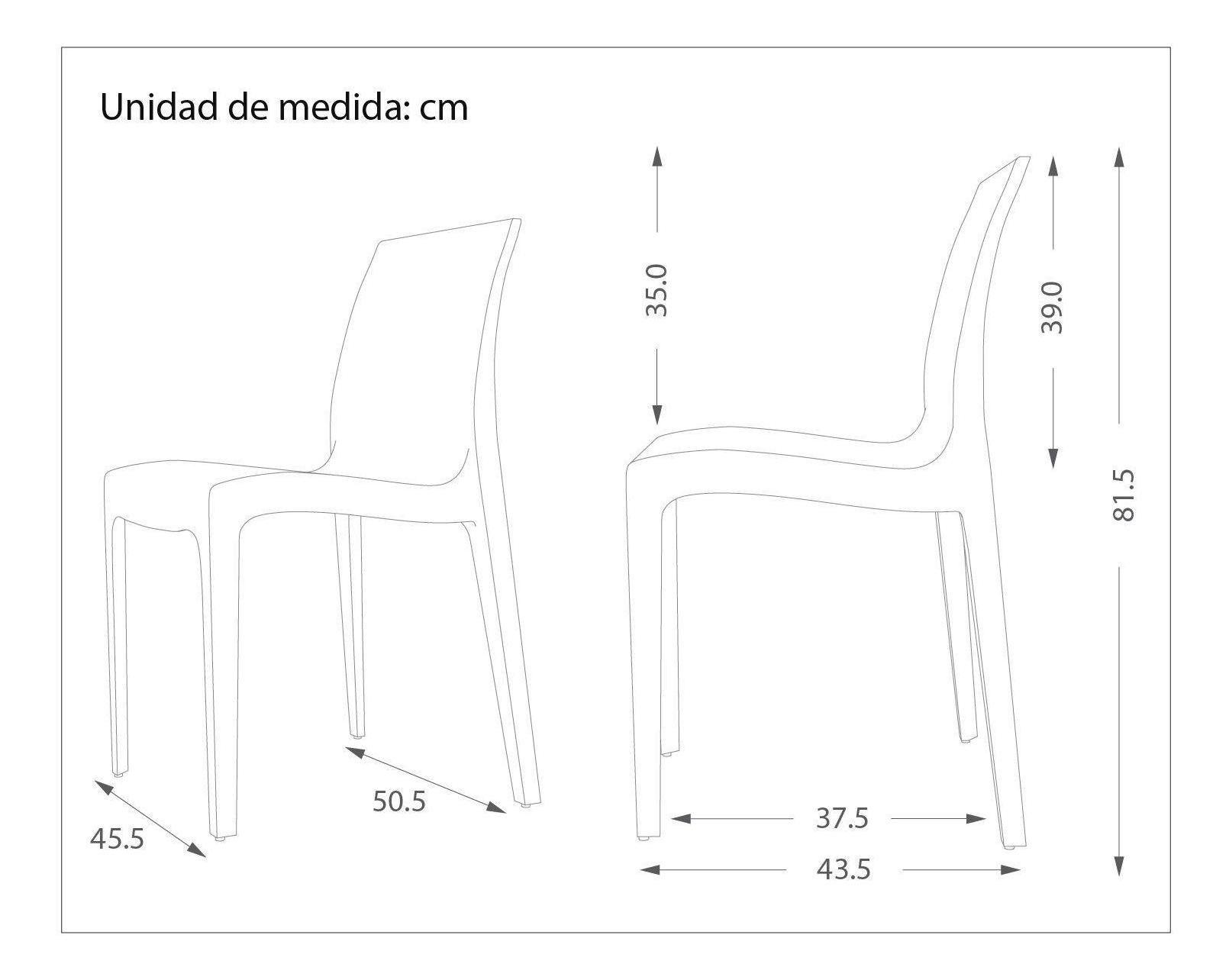 Silla Plástica Azul Resistente Con Filtro Uv Dvp-3