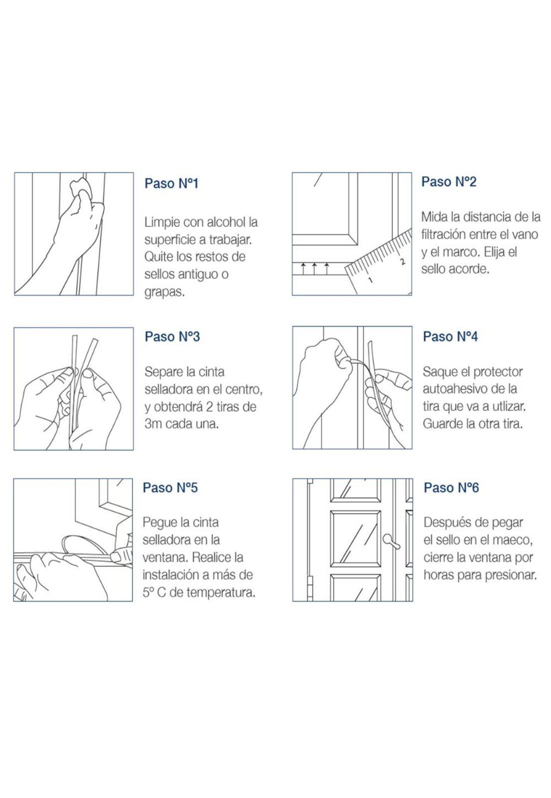 Cinta Aislante Adhesiva P Puerta Ventana 6mts Blanco DVP-2