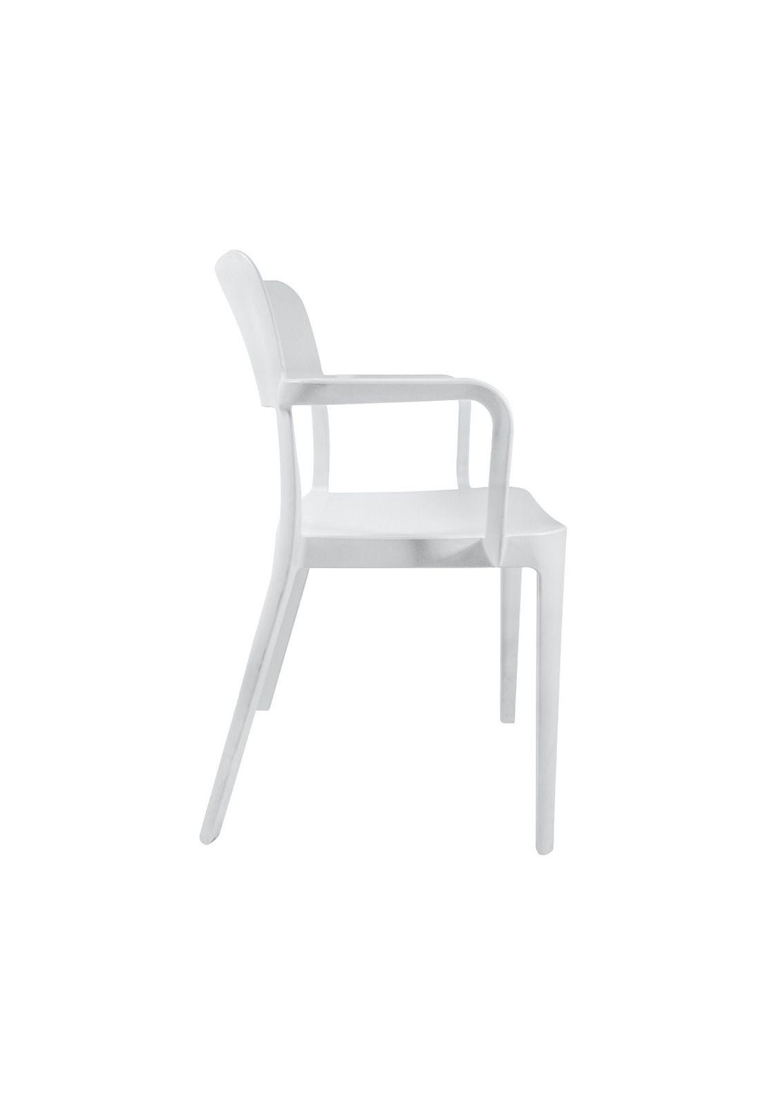 Silla Plástica con Apoya Brazos Minimal Gris DVP-2