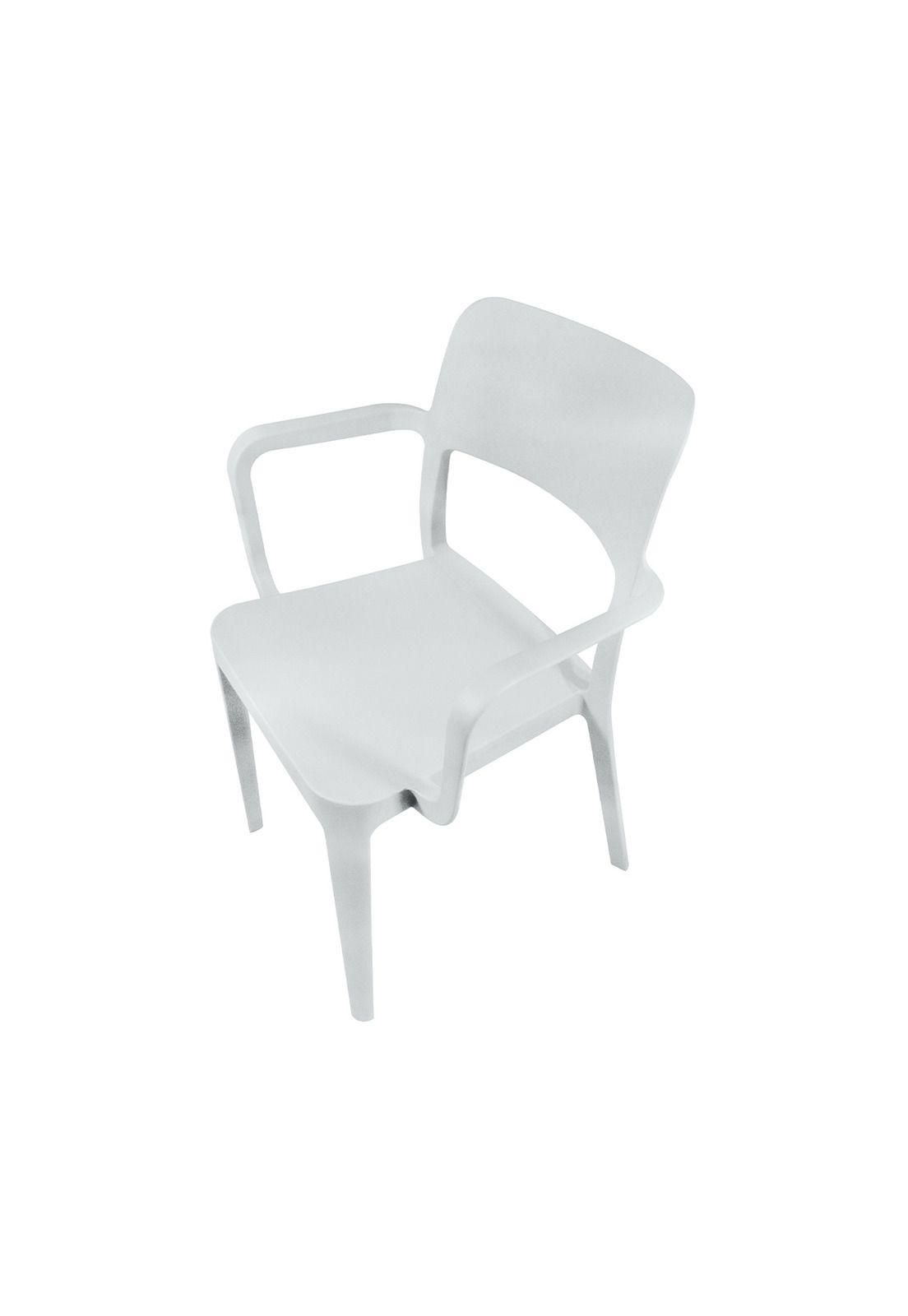 Silla Plástica con Apoya Brazos Minimal Gris DVP-3