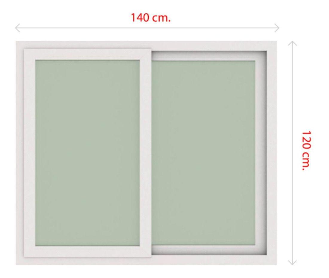 Ventana Termopanel Pvc Corredera Blanca 140x120cm Dvp-2