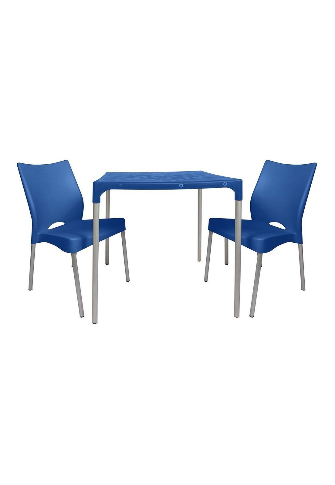 Mesa Plástica Exterior 75x70x70cm Azul DVP-2