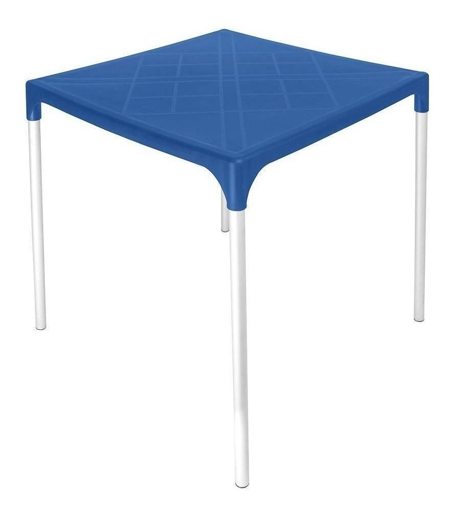 Mesa Plástica Exterior 75x70x70cm Azul Dvp-0