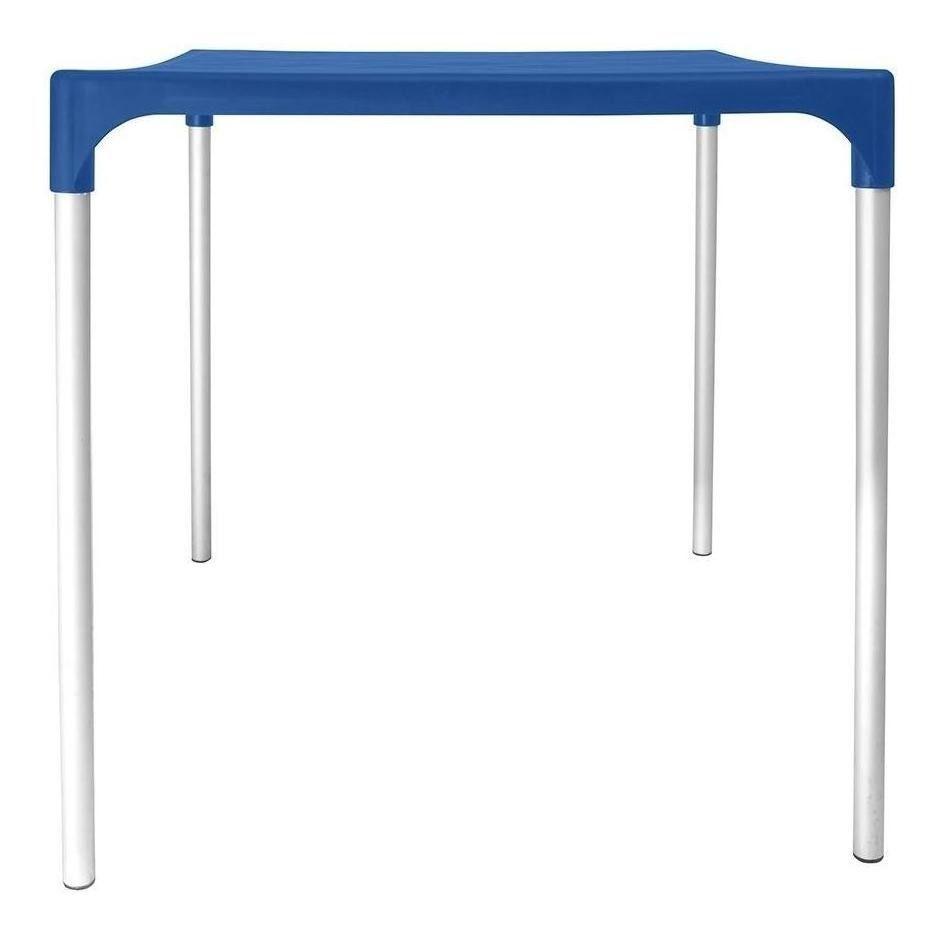 Mesa Plástica Exterior 75x70x70cm Azul Dvp-1