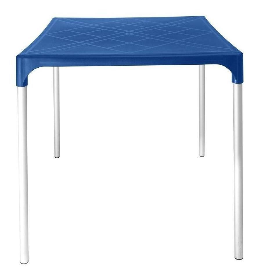 Mesa Plástica Exterior 75x70x70cm Azul Dvp-3