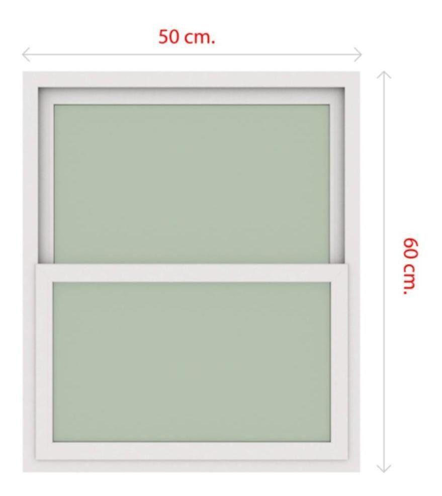 Ventana Termopanel Pvc Guillotina Blanca 50x60cm Dvp-2