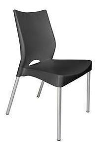 Silla Plástica Gris Con Patas Metálicas Y Filtro Uv Dvp-2