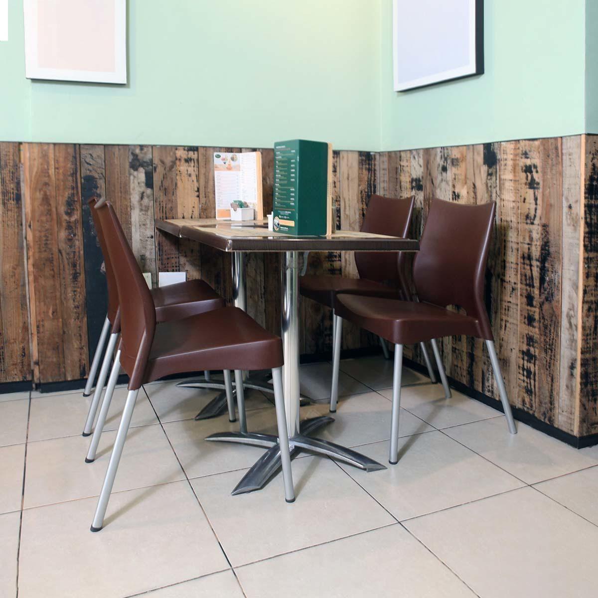 Silla Plástica Gris Con Patas Metálicas Y Filtro Uv Dvp-5