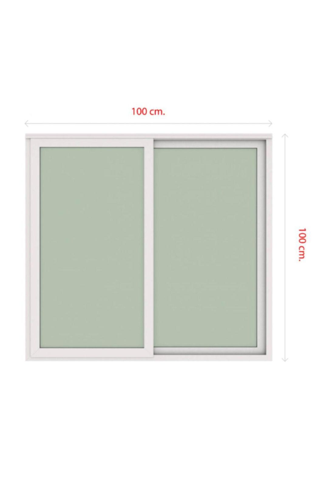 Ventana Vidrio Simple PVC Corredera Blanca 100x100cm DVP-3