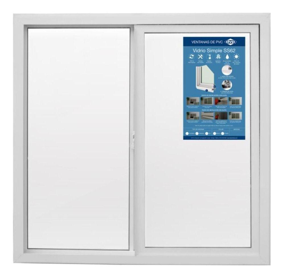 Ventana Vidrio Simple Pvc Corredera Blanca 100x100cm Dvp Color Blanco-0