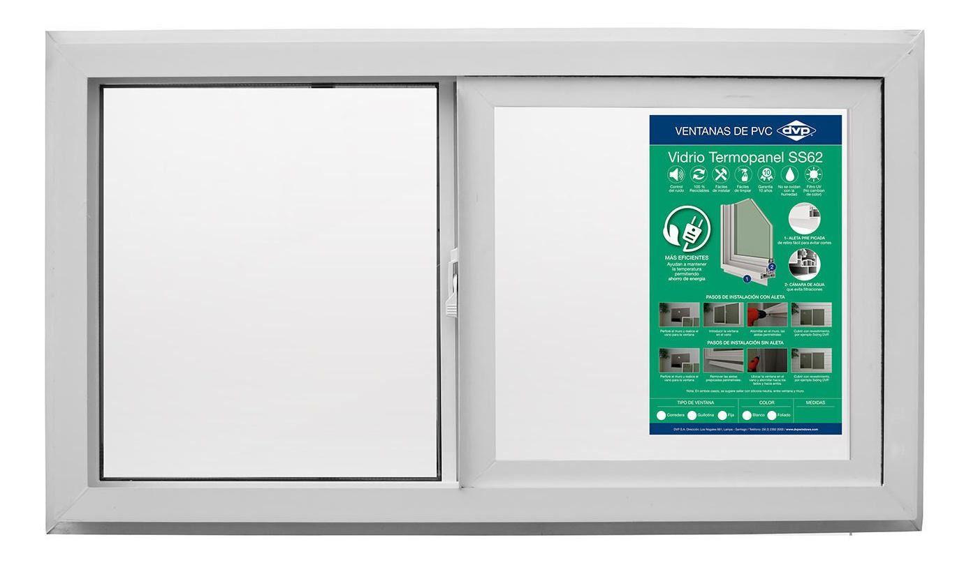 Ventana Termopanel Pvc Corredera Blanca 91x50cm Dvp-0
