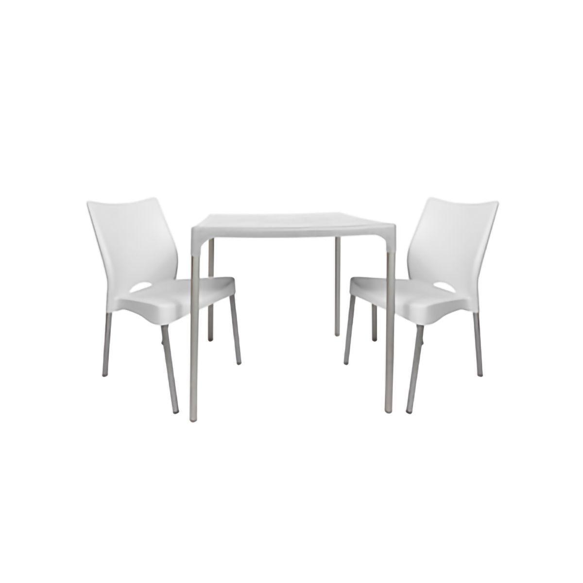 Mesa Plástica Exterior 75x70x70cm Blanco DVP-3