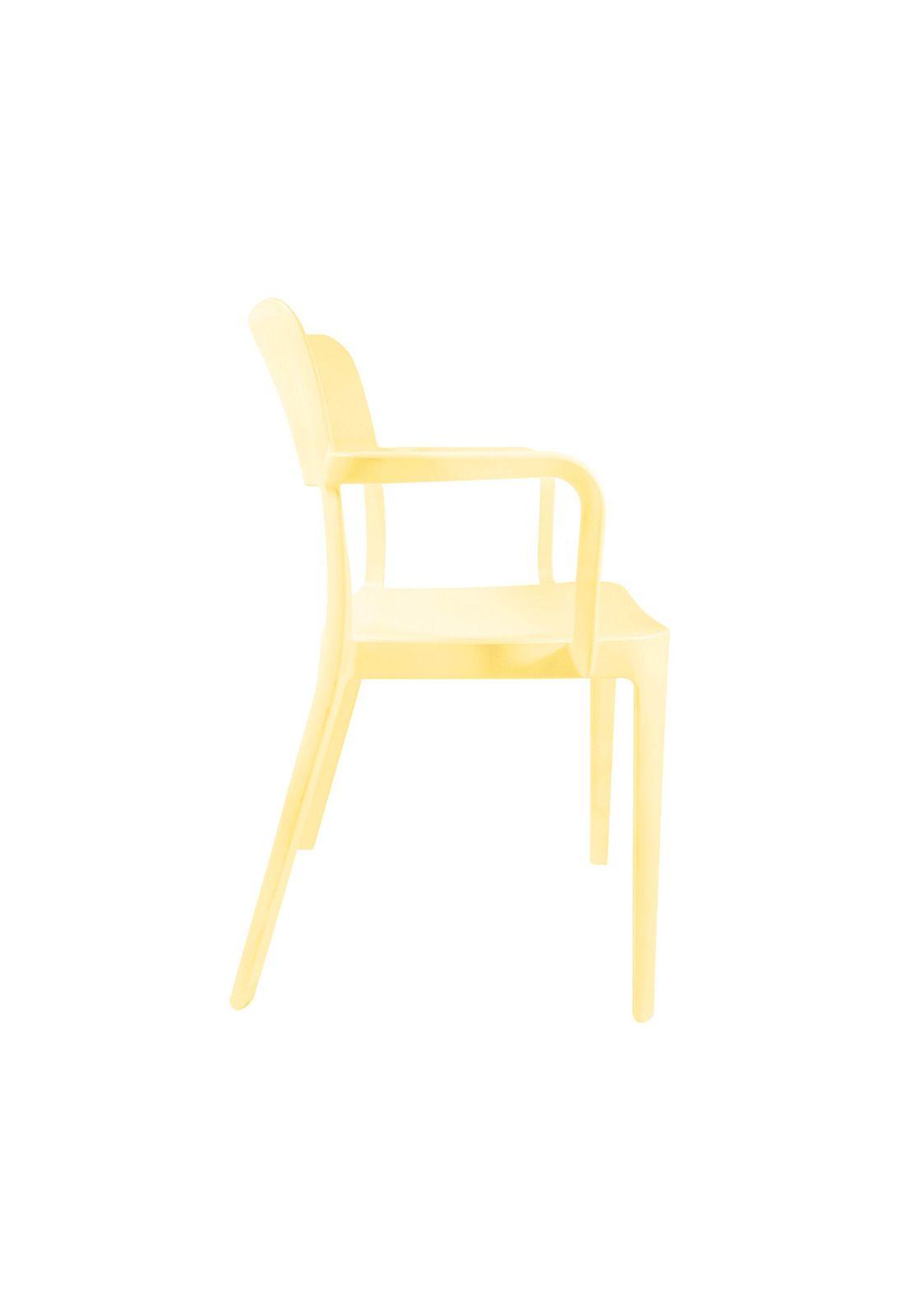 Silla Plástica con Apoya Brazos Minimal Vainilla DVP-3