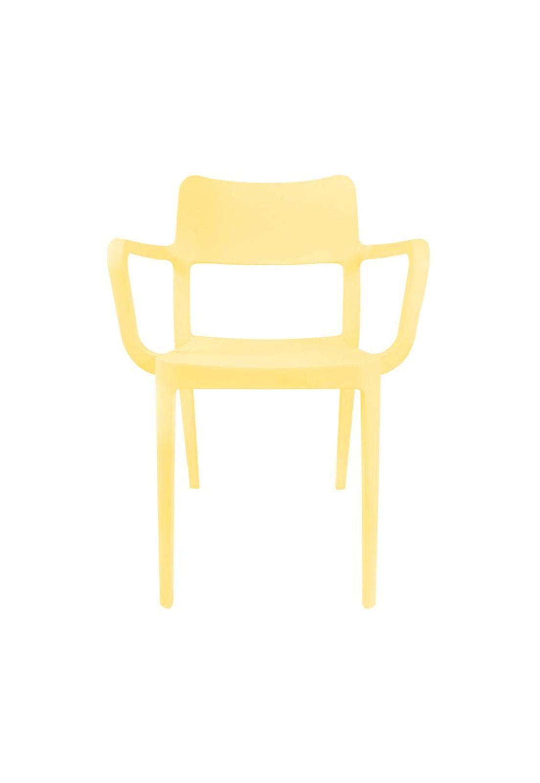 Silla Plástica con Apoya Brazos Minimal Vainilla DVP-2