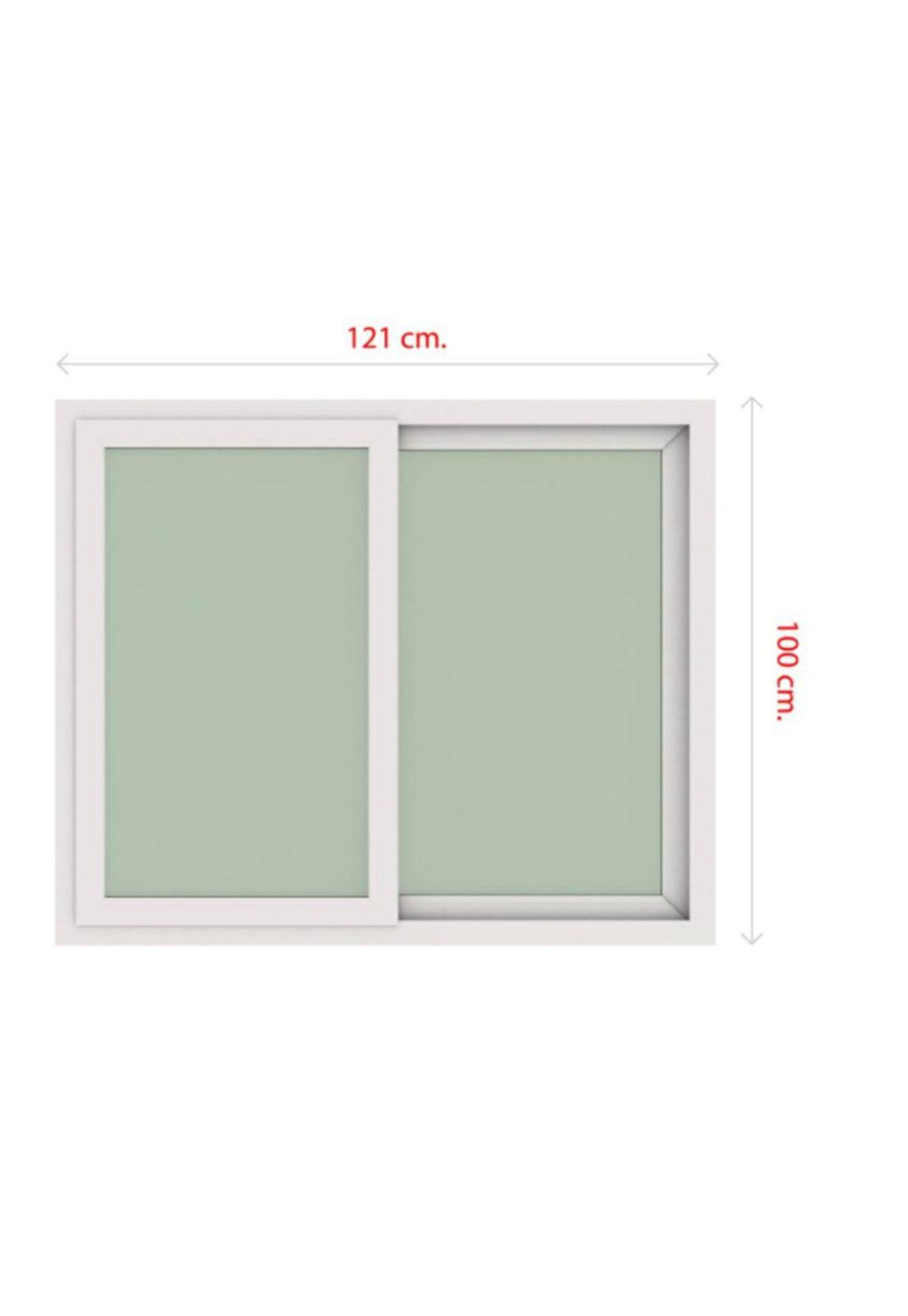 Ventana Vidrio Simple PVC Corredera Blanca 121x100cm DVP-3