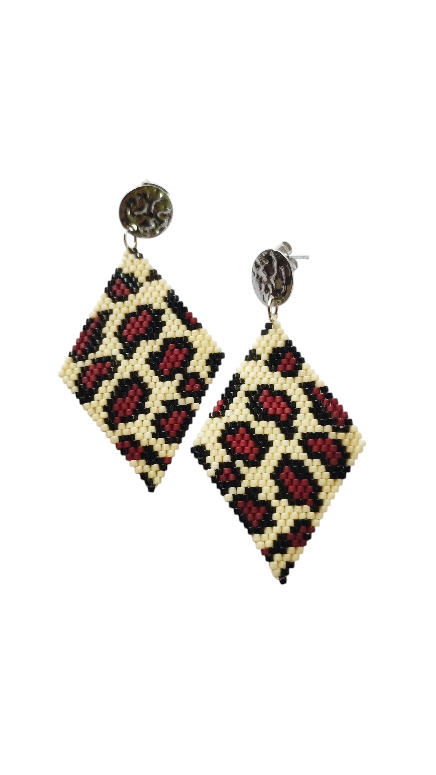 Aros “Instinto Salvaje” en Miyuki | Diseño animal print hecho a mano-1