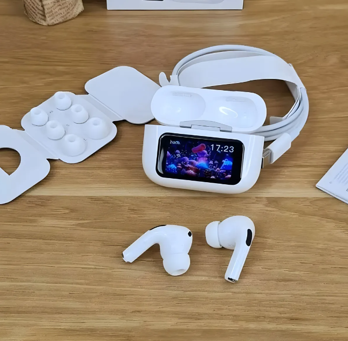 Auriculares Inalambricos Bluetooth Pantalla Tactil Hoco Blanco-3